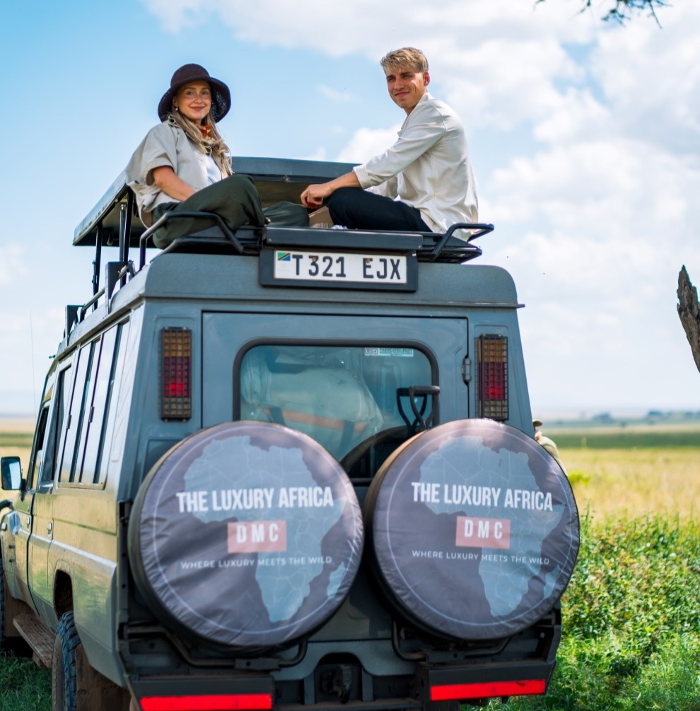 Guests on safari with The Luxury Africa DMC
